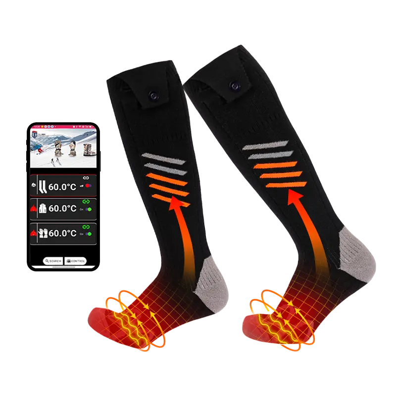 HEATED SOCKS	Moisture-wicking, adjustable temps	Skiing, Cold-Weather Work